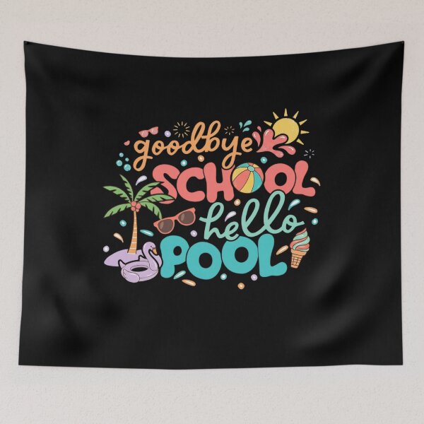 Item preview, Goodbye School Hello Pool Retro Last Day of School Summer Vacation designed and sold by Ali-printshop.