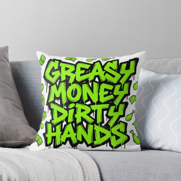 Item preview, Greasy Money Dirty Hands - Neon Graffiti Streetwear Aesthetic designed and sold by Threadnovax.
