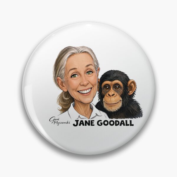Item preview, Jane Goodall and her friend Chimpanzee April 3,1934 to October 1, 2025 designed and sold by The Art Queen Of Michigan .