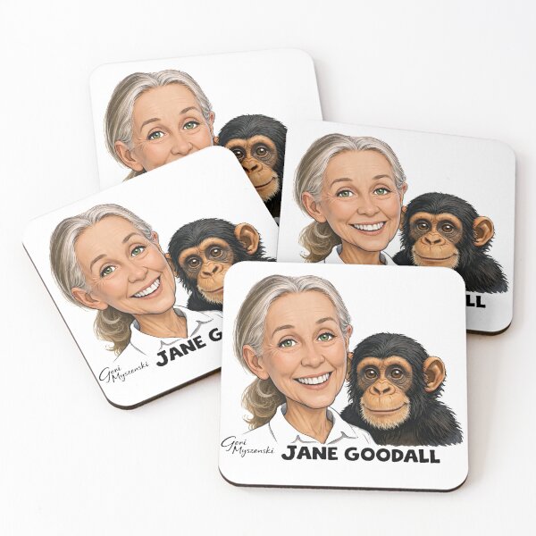 Item preview, Jane Goodall and her friend Chimpanzee April 3,1934 to October 1, 2025 designed and sold by The Art Queen Of Michigan .