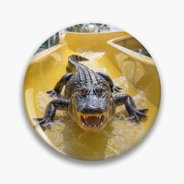 Item preview, Happy Alligator Races Down Water Slide designed and sold by Tridentulus.
