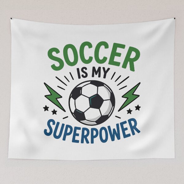 Item preview, Soccer Is My Superpower Kids Soccer Quote designed and sold by Gift Phrase Studio.