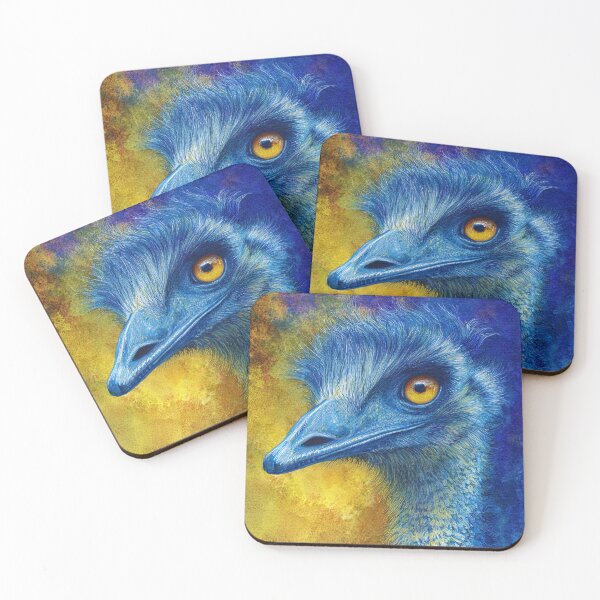 Item preview, Blue and Gold Emu Portrait designed and sold by RyanPhamDesigns.