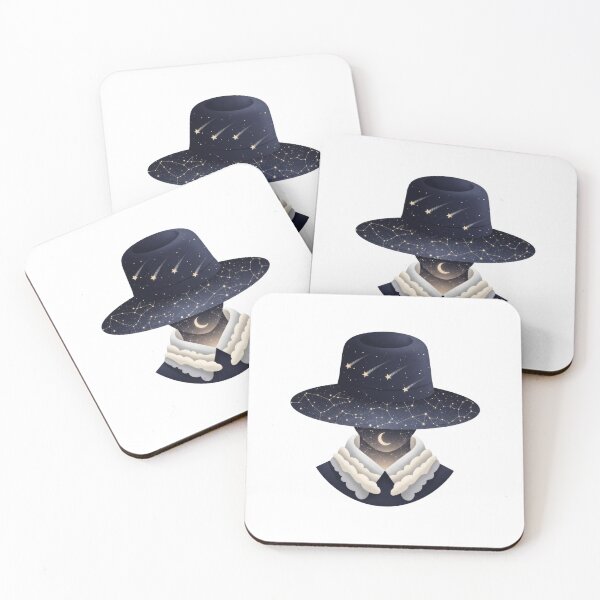 Item preview, character hat stars constellation nebula crescent background art designed and sold by AbanoubStore.