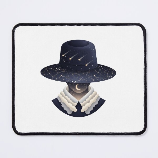 Item preview, character hat stars constellation nebula crescent background art designed and sold by AbanoubStore.