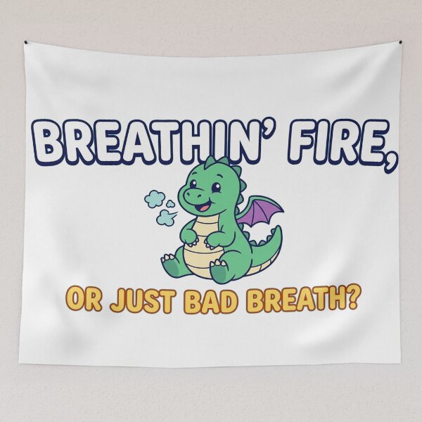 Item preview, Breathin' Fire or Just Bad Breath? Funny Baby Dragon Cute Humor designed and sold by Owcomm.