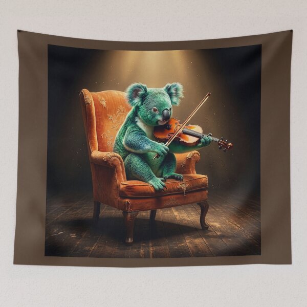 Item preview, Green Koala Coaxes Notes Out of His Violin designed and sold by Tridentulus.