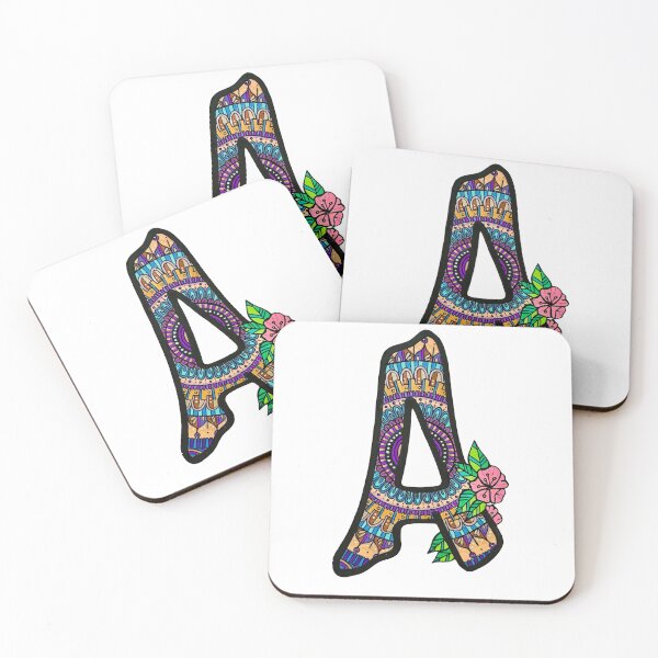 Item preview, Letter A flowery mandala designed and sold by Floboutique.