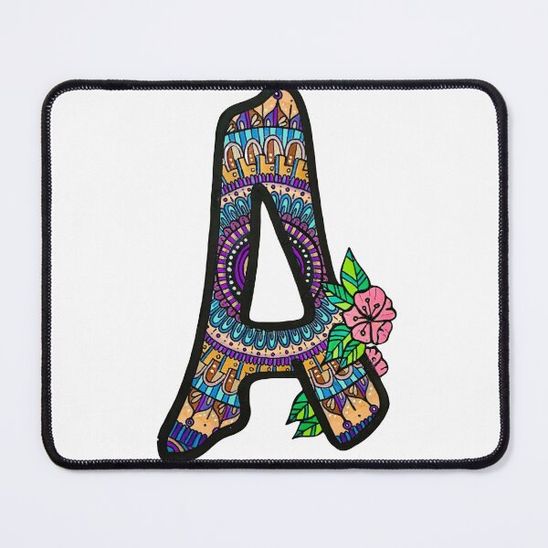 Item preview, Letter A flowery mandala designed and sold by Floboutique.