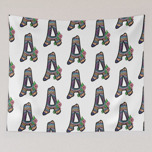 Item preview, Letter A flowery mandala designed and sold by Floboutique.