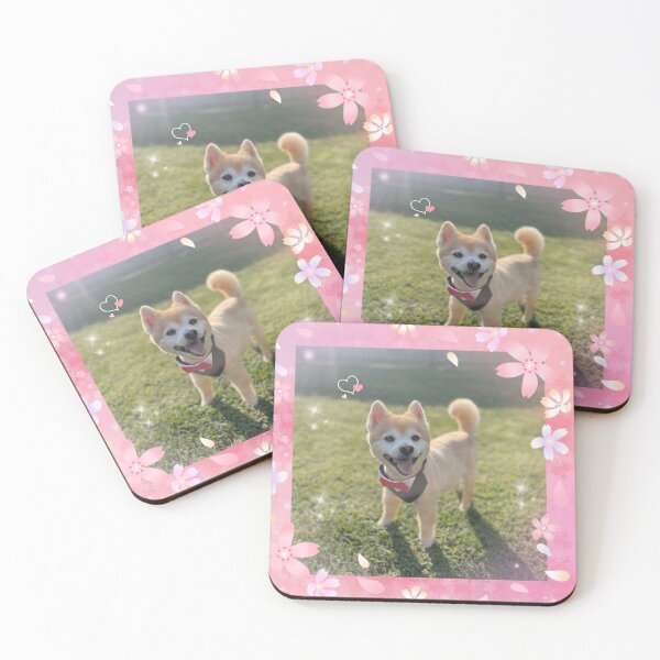 Item preview, Happy  dog sakura Sticker, t-shirts, cute dog,  designed and sold by Cocohappysmiles.