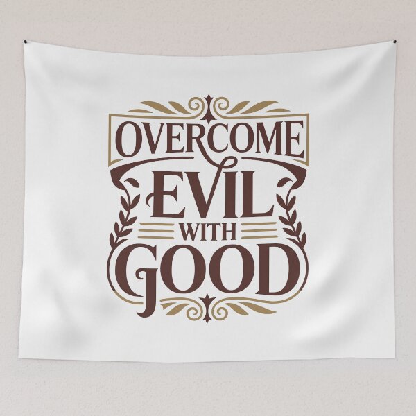 Item preview, Overcome Evil With Good Christian Design designed and sold by HahaHandlesHub.