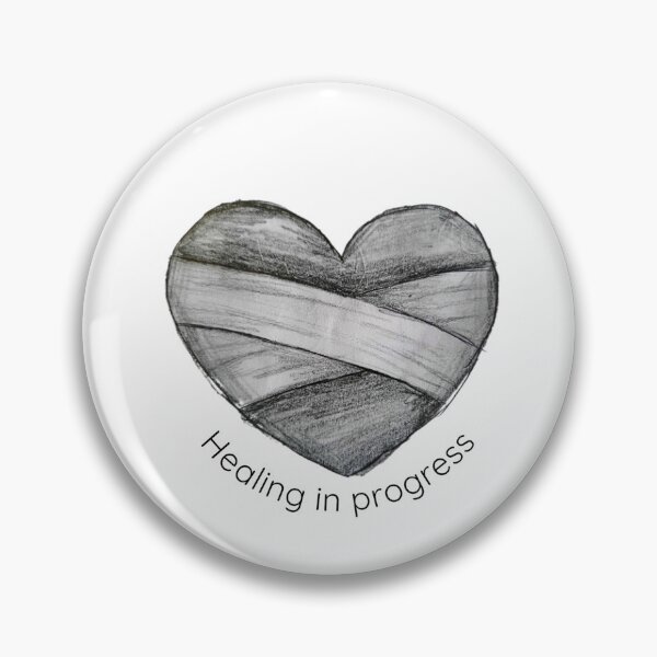 Item preview, Healing In Progress Bandaged Heart Sketch, Mental Health Recovery Self Care Art designed and sold by TheFurezuStudio.