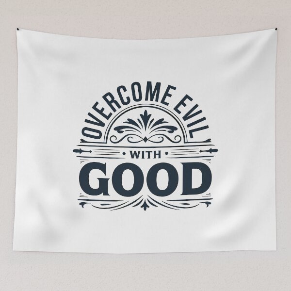 Item preview, Overcome Evil With Good Vintage Design designed and sold by HahaHandlesHub.