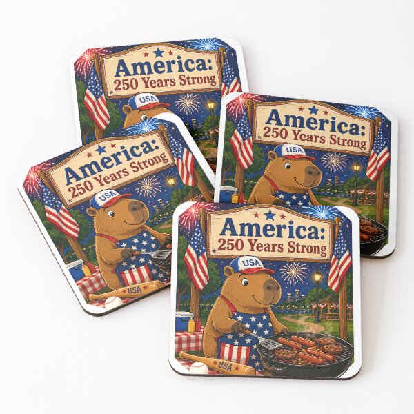 Item preview, Patriotic Capybara Celebrating America's 250th Birthday - Premium BBQ Summer Tee - America: 250 Years Strong - Cute Animal Baseball Graphic designed and sold by Cinderbox-Store.