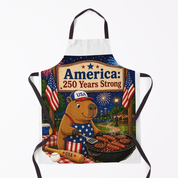 Item preview, Patriotic Capybara Celebrating America's 250th Birthday - Premium BBQ Summer Tee - America: 250 Years Strong - Cute Animal Baseball Graphic designed and sold by Cinderbox-Store.