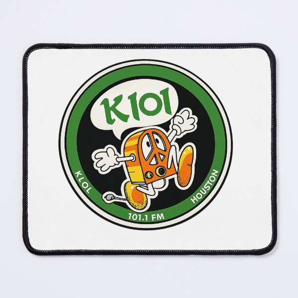 Item preview, KLOL Houston K101 Retro Radio Mascot – Vintage FM Cartoon Design designed and sold by PIXEL POP DESIGNS - Beyond the Norm!.