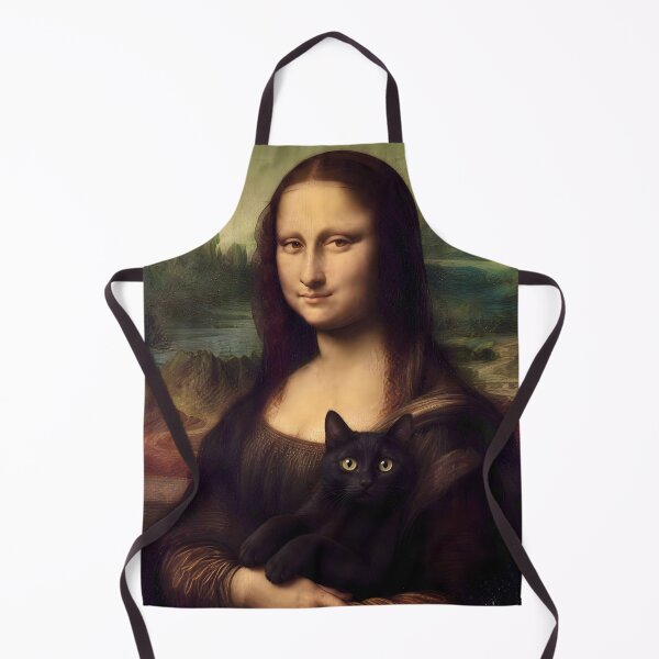 Item preview, Mona Lisa with Black Cat designed and sold by Vicky Brago-Mitchell®.