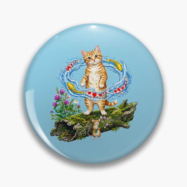 Item preview, Orange Tabby Cat ,Mouse and Koi Fish designed and sold by TeeARTHY.
