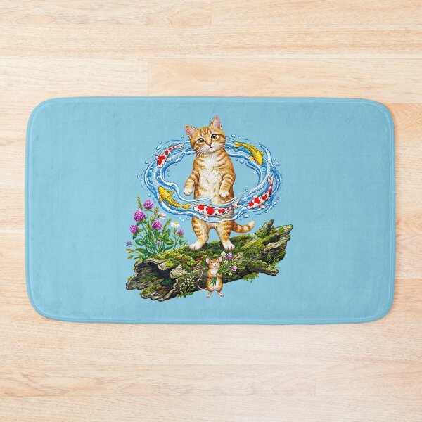 Item preview, Orange Tabby Cat ,Mouse and Koi Fish designed and sold by TeeARTHY.