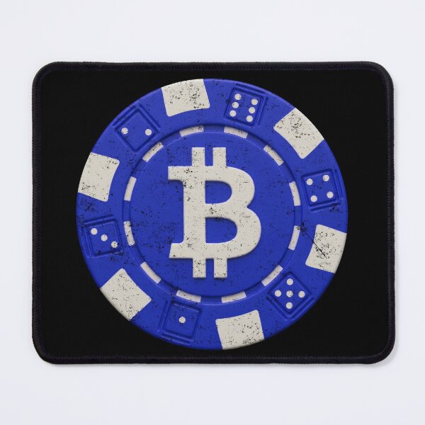 Item preview, Bitcoin Crypto Blue Poker Chip Distressed designed and sold by BluecidDesign.