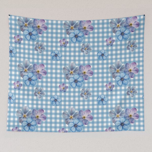 Item preview, Forget me not Gingham  designed and sold by Poplartree.