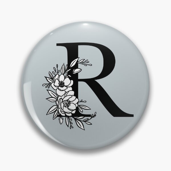 Item preview, Floral Laurel Letter R - Beautiful Name Initial with Magnolia Flowers - Light Blue designed and sold by breezecrafty23.