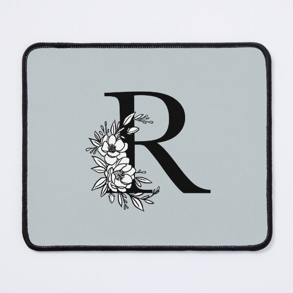 Item preview, Floral Laurel Letter R - Beautiful Name Initial with Magnolia Flowers - Light Blue designed and sold by breezecrafty23.