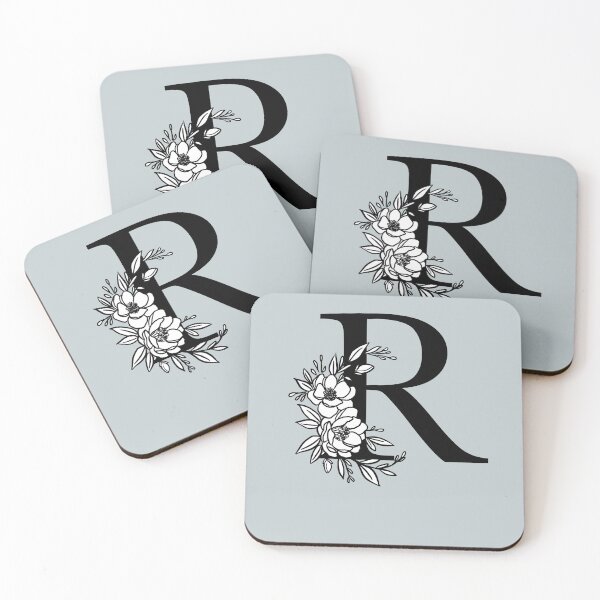 Item preview, Floral Laurel Letter R - Beautiful Name Initial with Magnolia Flowers - Light Blue designed and sold by breecraftdesigns.