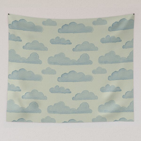 Item preview, Dreamtime Clouds Watercolor Pattern - Tea + Peacock designed and sold by Irene Estelle.