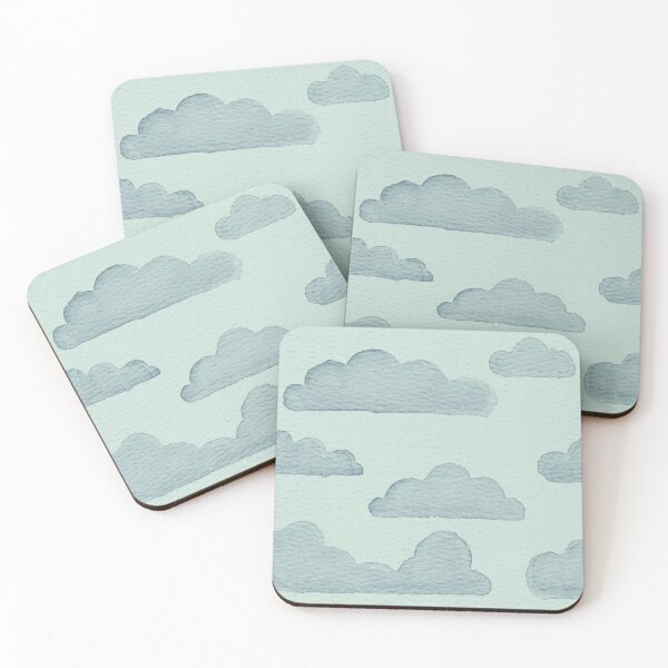 Item preview, Dreamtime Clouds Watercolor Pattern - Mint + Peacock designed and sold by Irene Estelle.