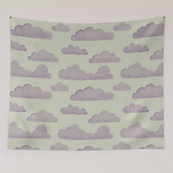 Item preview, Dreamtime Clouds Watercolor Pattern - Tea + Plum designed and sold by Irene Estelle.