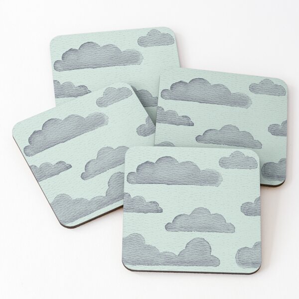 Item preview, Dreamtime Clouds Watercolor Pattern - Mint + Dusk designed and sold by Irene Estelle.