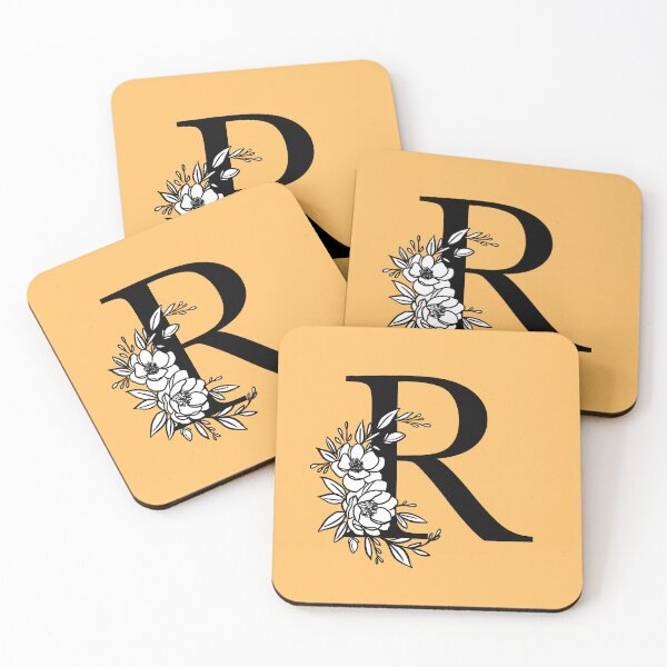 Item preview, Yellow Floral Laurel Letter R - Beautiful Name Initial with Magnolia Flowers Gold designed and sold by breecraftdesigns.