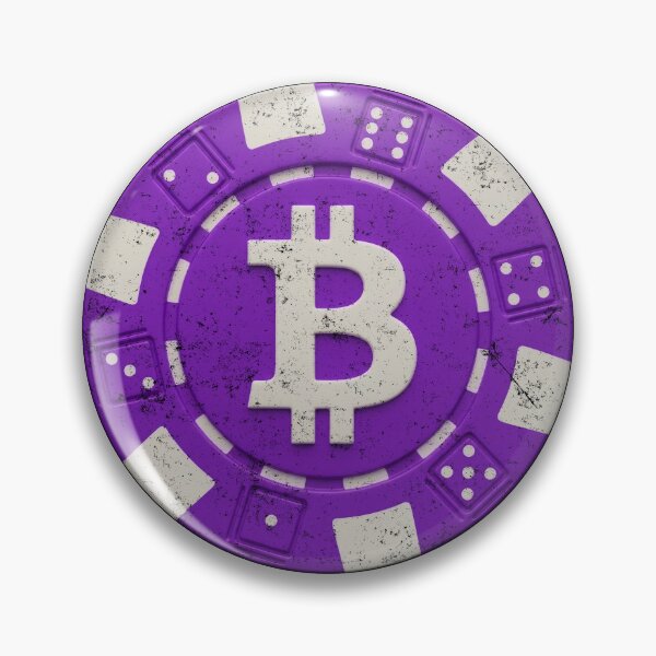 Item preview, Bitcoin Crypto Purple Poker Chip Distressed designed and sold by BluecidDesign.