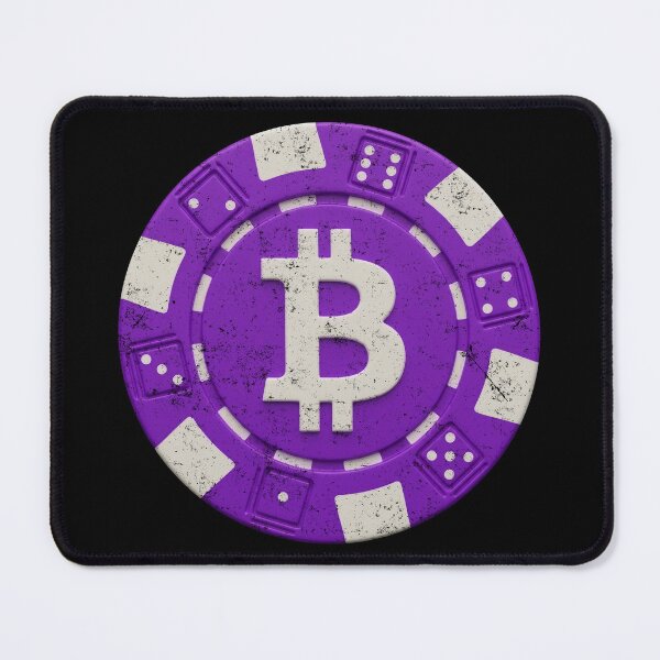Item preview, Bitcoin Crypto Purple Poker Chip Distressed designed and sold by BluecidDesign.