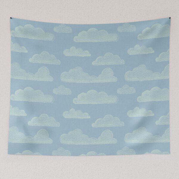 Item preview, Dreamtime Clouds Watercolor Pattern - Sky + Mint designed and sold by Irene Estelle.