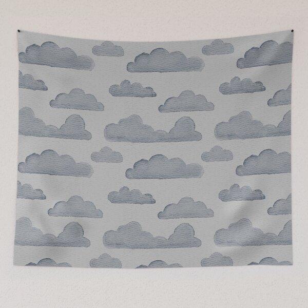 Item preview, Dreamtime Clouds Watercolor Pattern - Fog + Dusk designed and sold by Irene Estelle.