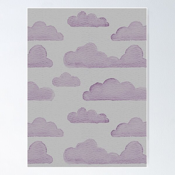 Item preview, Dreamtime Clouds Watercolor Pattern - Fog + Plum designed and sold by Irene Estelle.