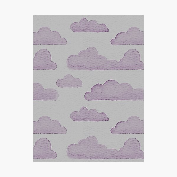 Item preview, Dreamtime Clouds Watercolor Pattern - Fog + Plum designed and sold by Irene Estelle.