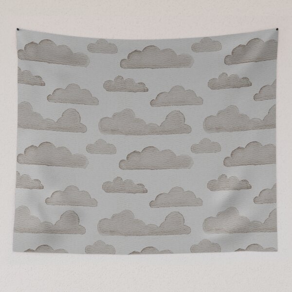 Item preview, Dreamtime Clouds Watercolor Pattern - Fog + Earth designed and sold by Irene Estelle.