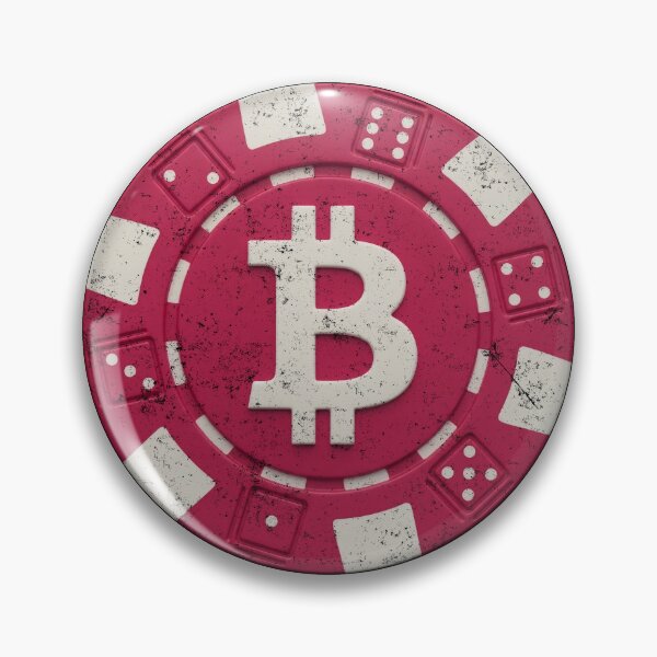 Item preview, Bitcoin Crypto Pink Poker Chip Distressed designed and sold by BluecidDesign.