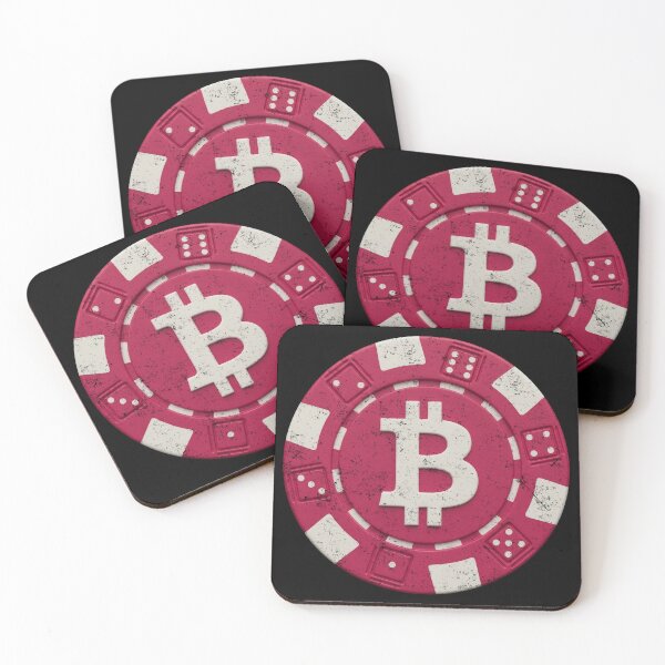 Item preview, Bitcoin Crypto Pink Poker Chip Distressed designed and sold by BluecidDesign.