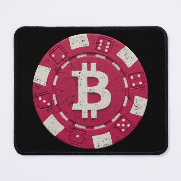 Item preview, Bitcoin Crypto Pink Poker Chip Distressed designed and sold by BluecidDesign.