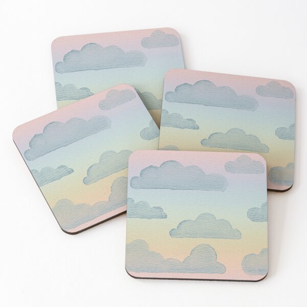 Item preview, Dreamtime Clouds Watercolor Pattern - Rainbow Sorbet + Peacock designed and sold by Irene Estelle.