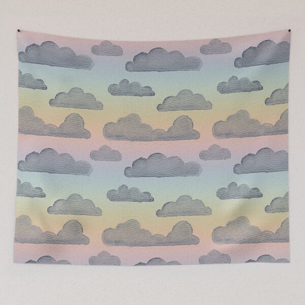 Item preview, Dreamtime Clouds Watercolor Pattern - Rainbow Sorbet + Dusk designed and sold by Irene Estelle.