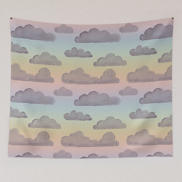 Item preview, Dreamtime Clouds Watercolor Pattern - Rainbow Sorbet + Fig designed and sold by Irene Estelle.