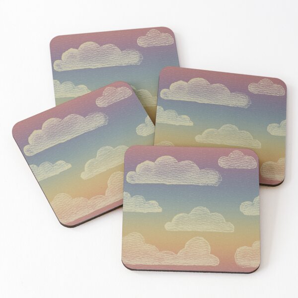 Item preview, Dreamtime Clouds Watercolor Pattern - Rainbow Sunset + Gold designed and sold by Irene Estelle.