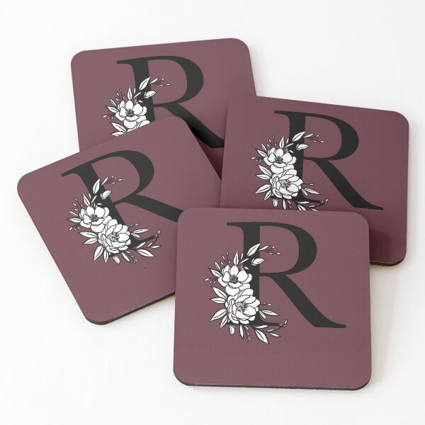 Item preview, Burgundy Floral Laurel Letter R - Beautiful Name Initial with Magnolia Flowers designed and sold by breecraftdesigns.