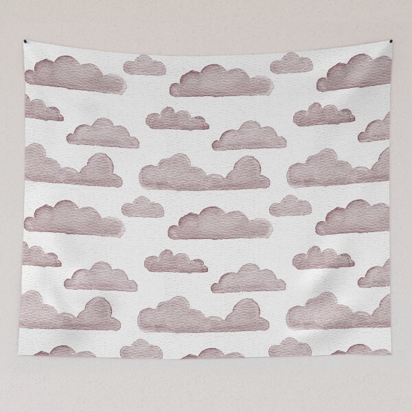 Item preview, Dreamtime Clouds Watercolor Pattern - Snow + Wine designed and sold by Irene Estelle.
